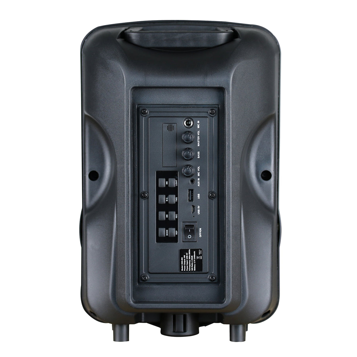 Supersonic Portable Bluetooth 8" Speaker w TWS, FM Radio & Vol-Mic Controls (IQ-5708DJBT)
