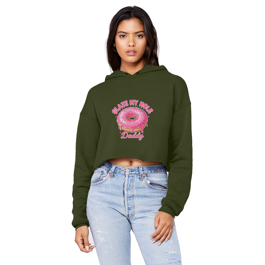 AOC Cropped Raw Edge Boyfriend Hoodie