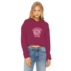 AOC Ladies Cropped Raw Edge Hoodie