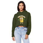TRASH CAN MAN Cropped Raw Edge Boyfriend Hoodie