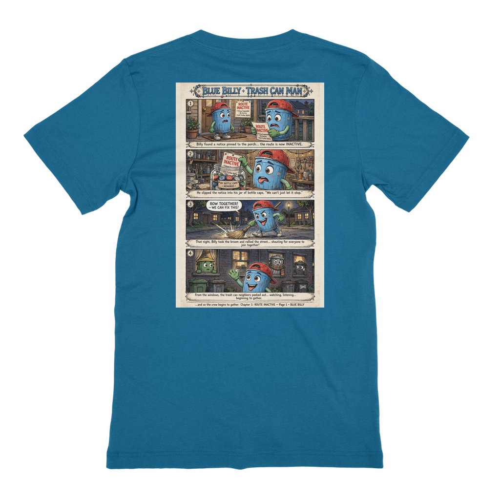 Trash Can Row – Premium Jersey Adult T-Shirt