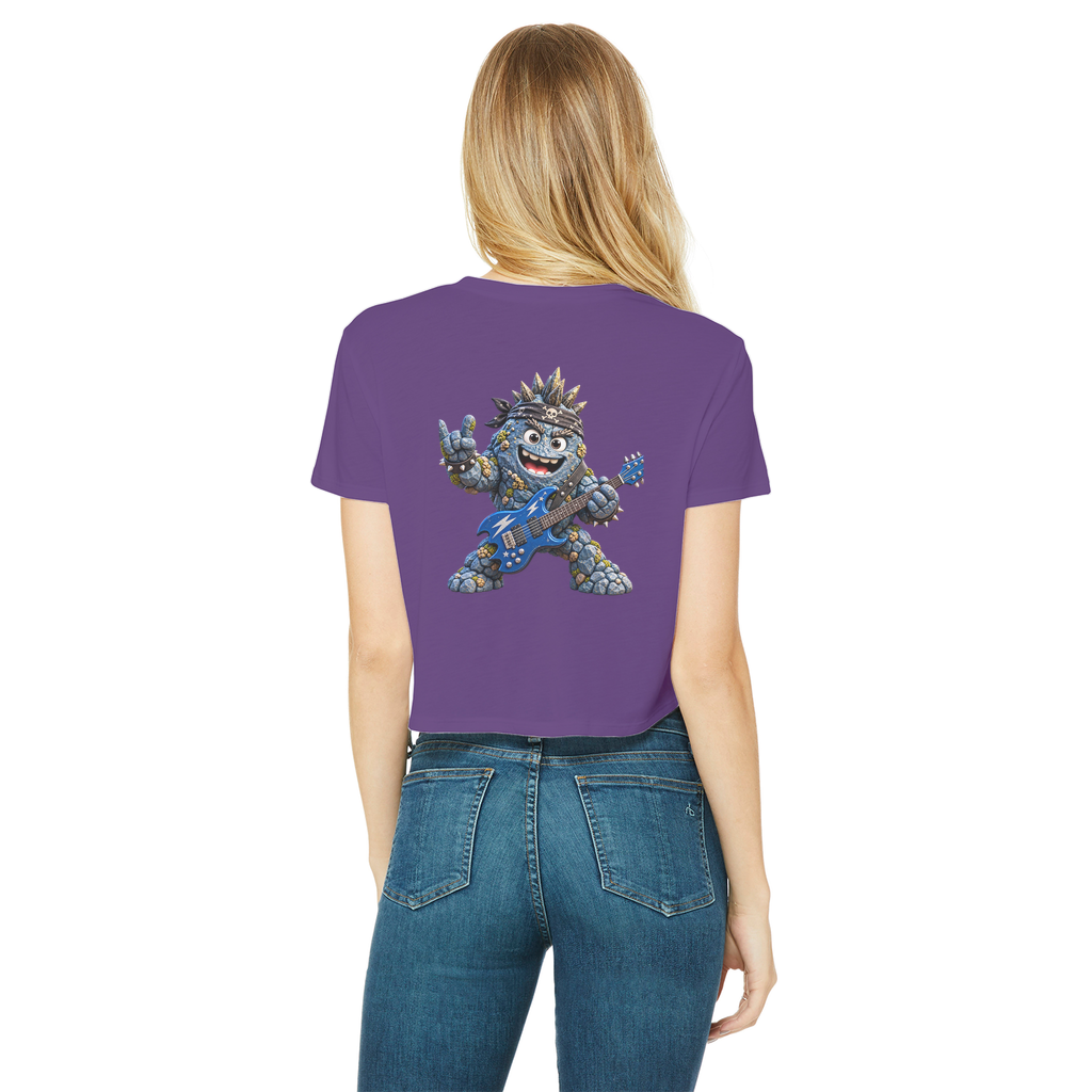 Falling Rocks COllection Classic Women's Cropped Raw Edge T-Shirt