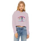 AOP Ladies Cropped Raw Edge Hoodie