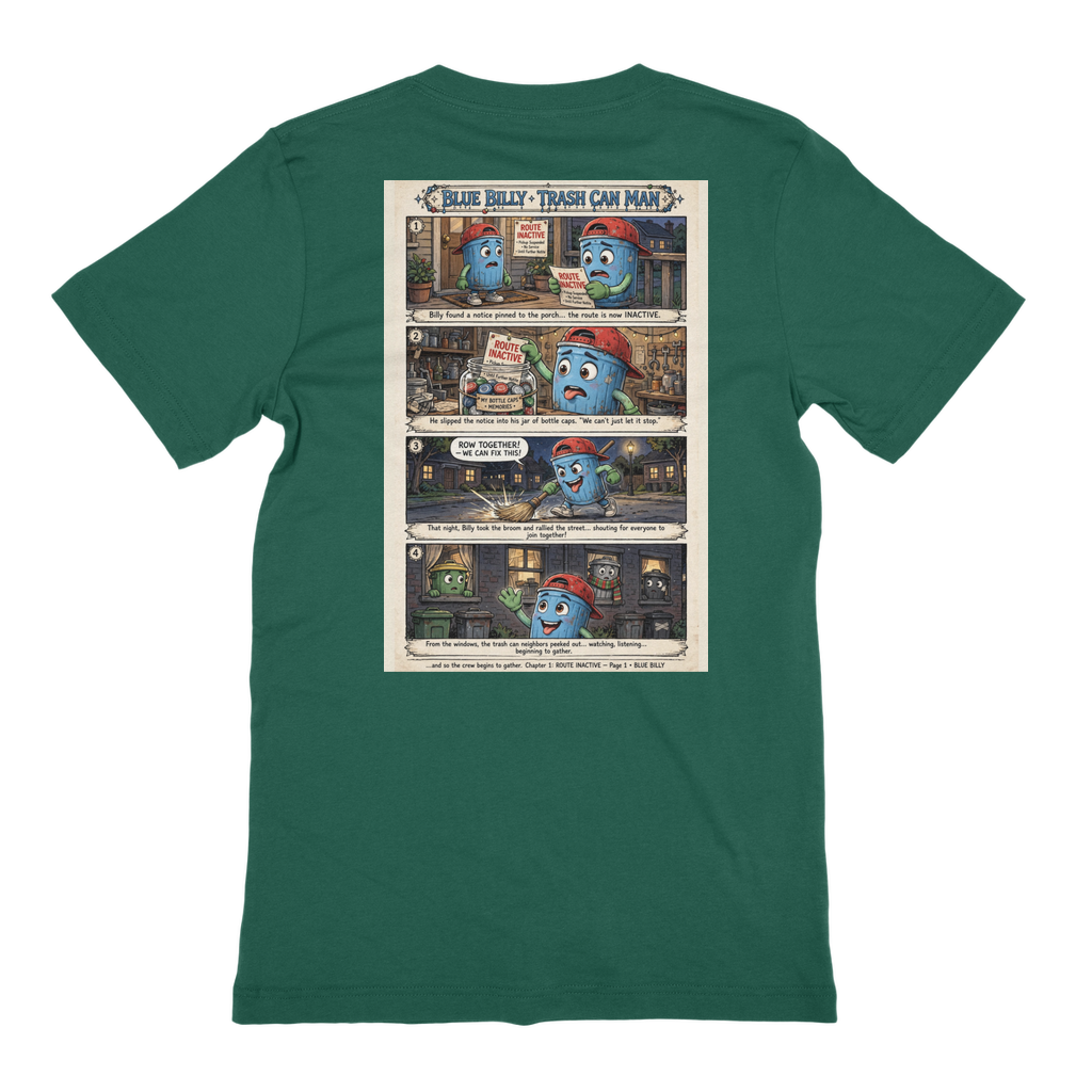 Trash Can Row – Premium Jersey Adult T-Shirt