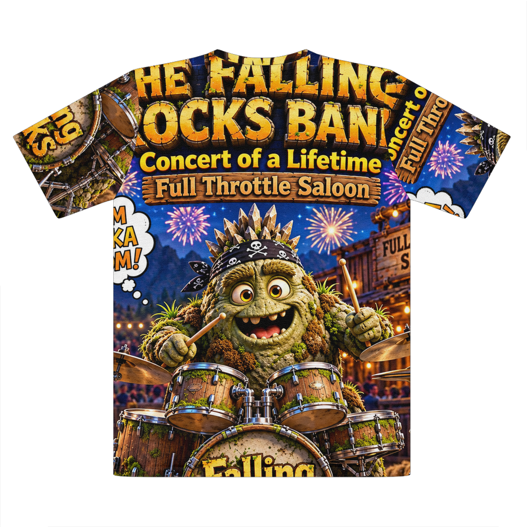 Falling Rocks Collection Premium Cut and Sew Sublimation Unisex T-Shirt