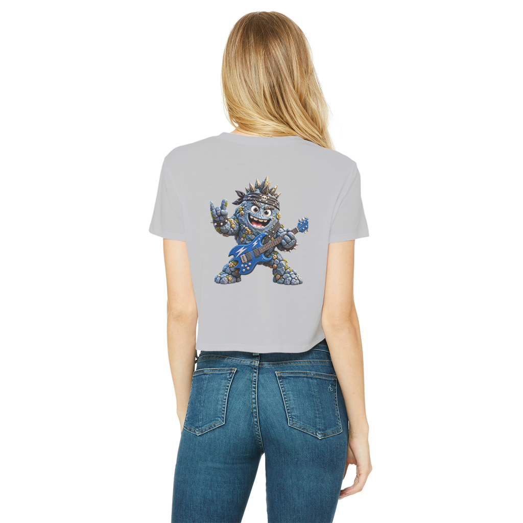 Falling Rocks COllection Classic Women's Cropped Raw Edge T-Shirt