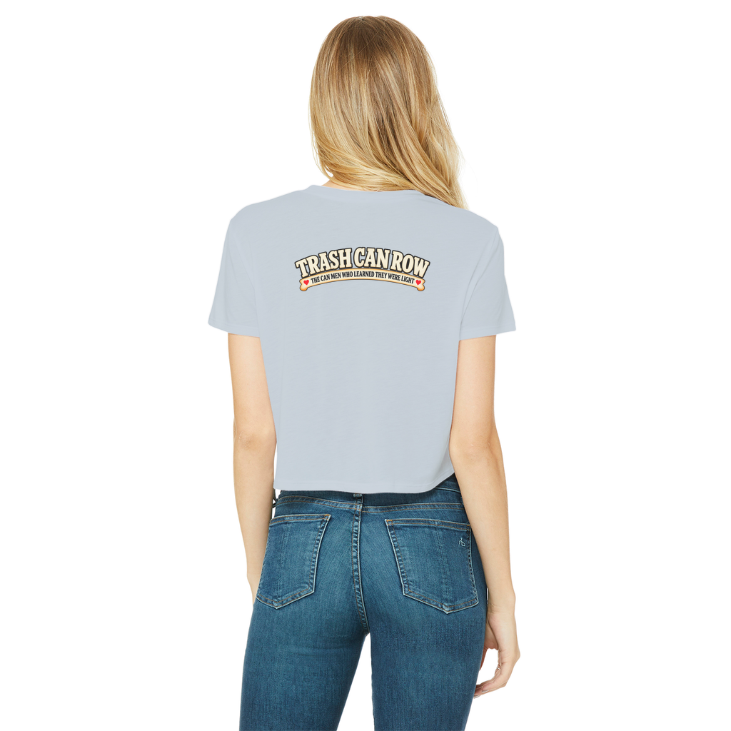 Trash Can Row – Classic Women's Cropped Raw Edge T-Shirt
