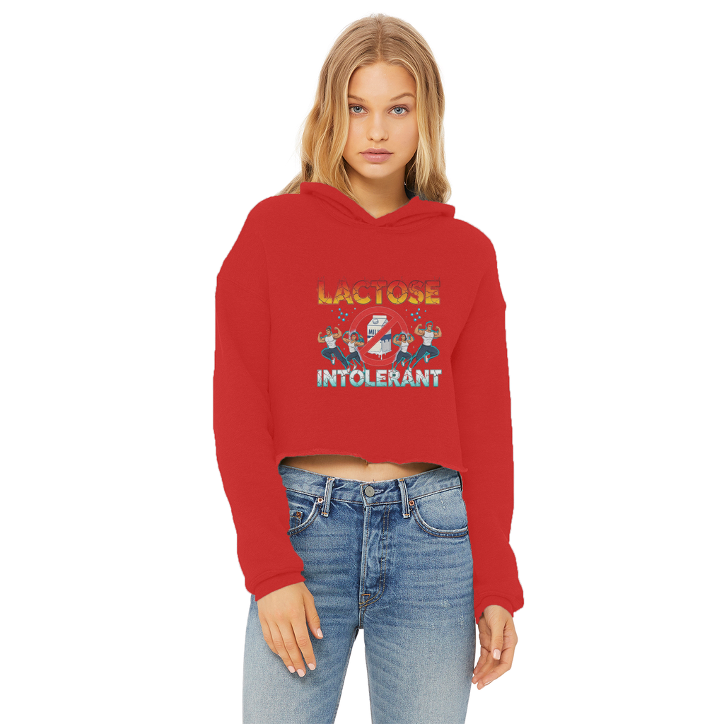 AOB Ladies Cropped Raw Edge Hoodie