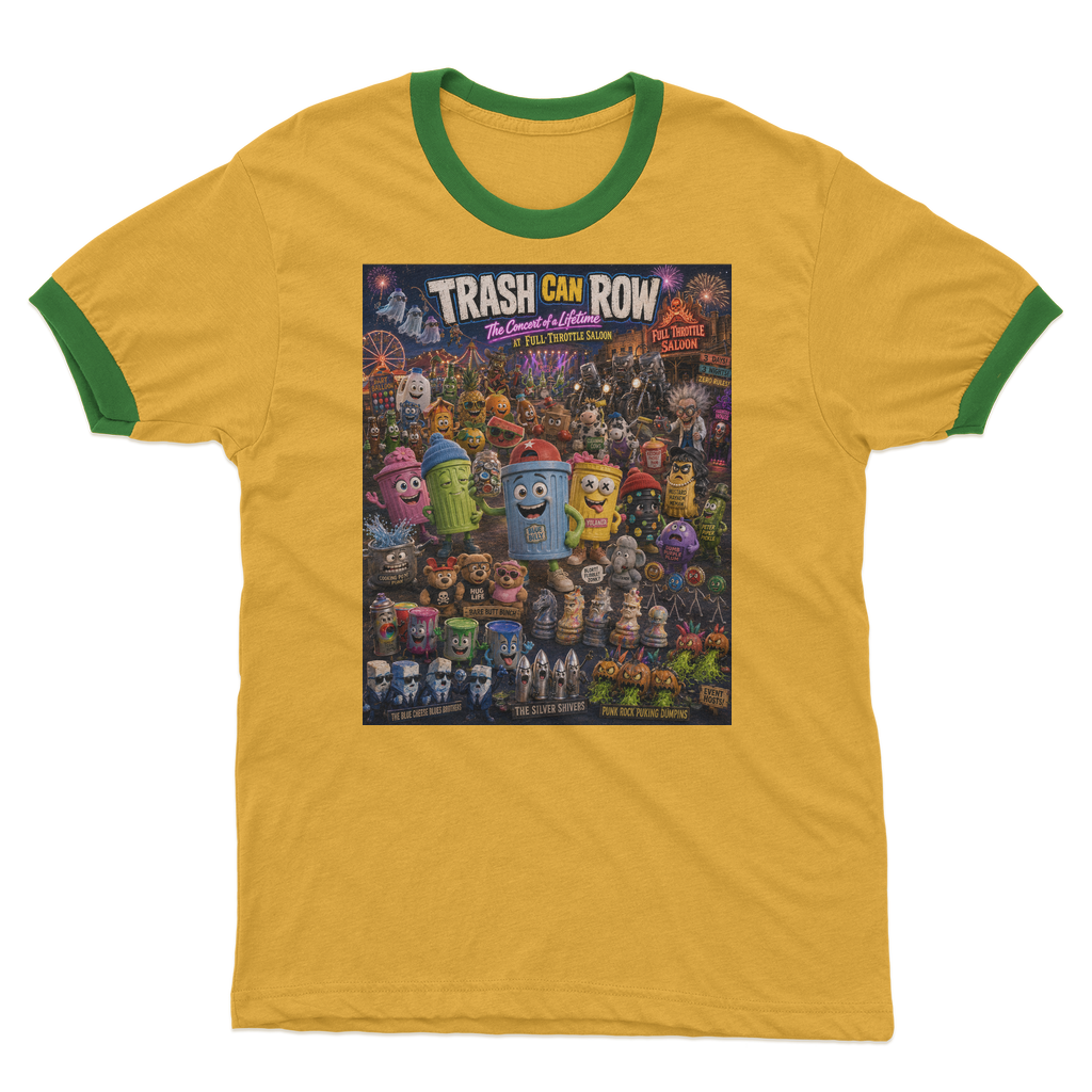 Trash Can Row: Concert for a Lifetime – Adult Ringer T-Shirt