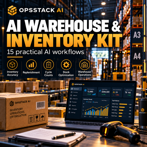 OpsStack AI Warehouse & Inventory Intelligence — Gumroad matching paid thumbnail