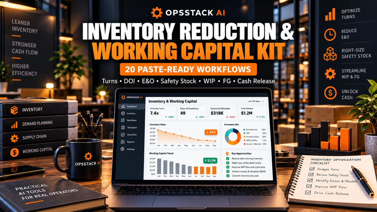 OpsStack AI Inventory Reduction and Working Capital — Paid Kit Cover