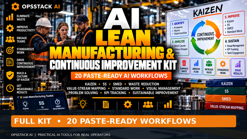 OpsStack AI Lean Manufacturing and Continuous Improvement paid cover