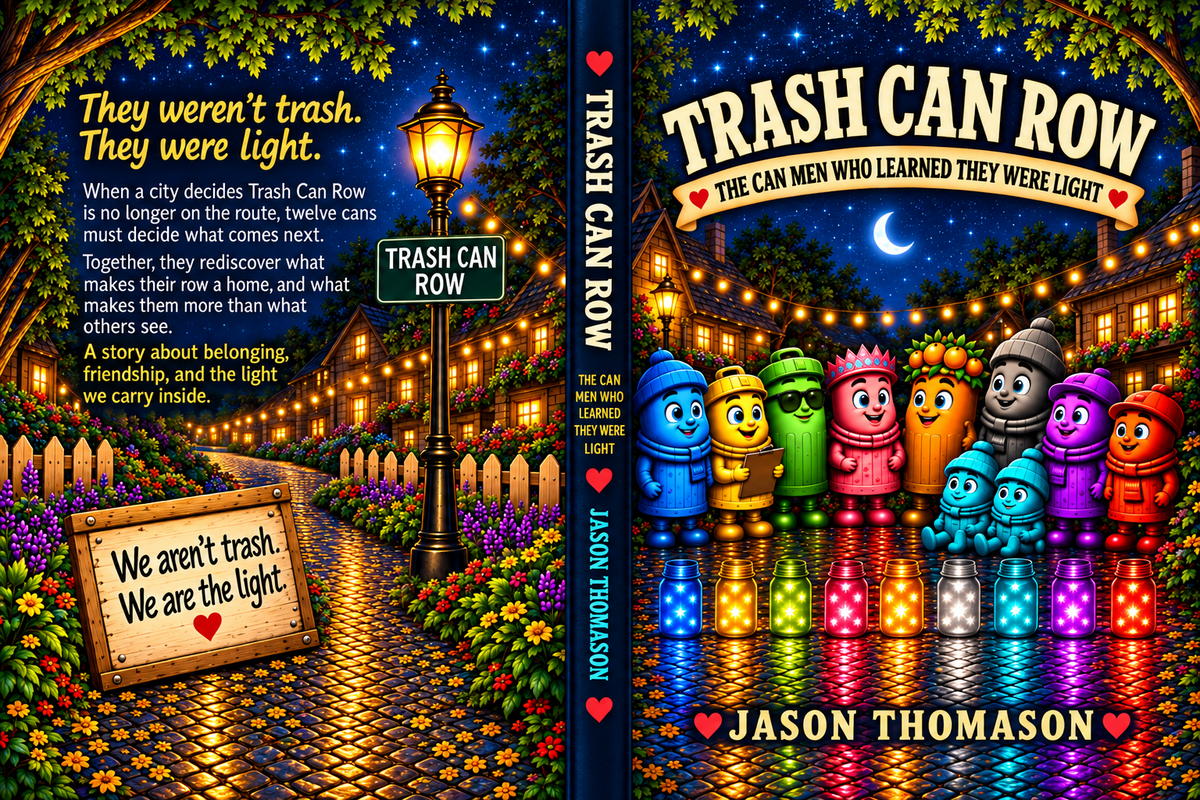 Trash Can Row full wrap book cover