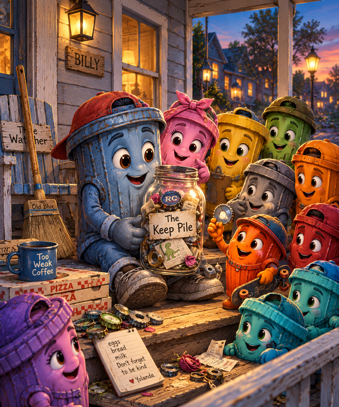 Trash Can Row - The Keep Pile